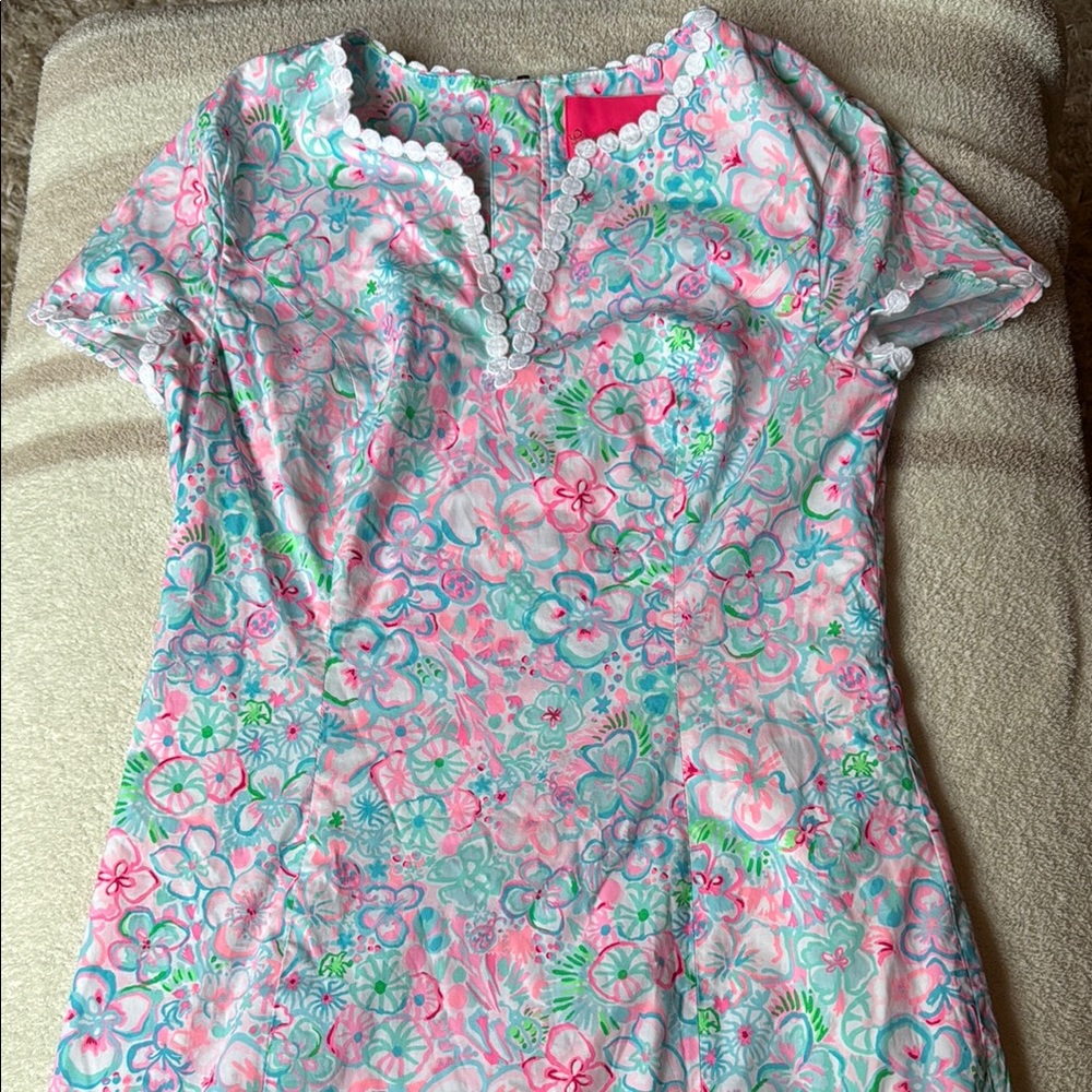 Lilly Pulitzer Pink and Green Abstract Art